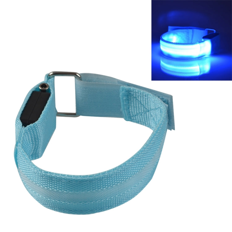 Nylon Night Sports LED Light Armband Light Bracelet, Battery Version Blue, USB Charging Version Blue, Battery Version Green, Battery Version Colorful, USB Charging Version Orange Battery Version Blue
