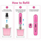 Portable Mini Aluminum Refillable Perfume Bottle Spray Empty Cosmetic Containers Atomizer, Capacity:5ml, Metal – Durable Build, Easy to Use