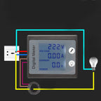 peacefair PZEM-011 AC Digital Display Multi-function Voltage and Current Meter Electrician Instrument, Host + Closed CT, Host + Opening CT