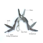 Portable Multifunction Folding Plier Stainless Steel Foldaway Knife Keychain Screwdriver, Knife Keychain Screwdriver