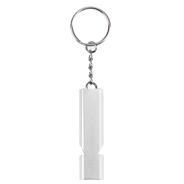 Mini Portable 120db Double Pipe High Decibel Outdoor Camping Hiking Survival Whistle Double-frequency Emnergecy Whistle Keychain, 3 PCS Silver, 3 PCS Gold 3 PCS Silver Silver