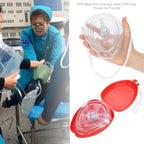 CPR Resuscitator Rescue Emergency First Aid Breathing Mask Mouth Breath One-way Valve Tools