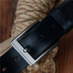COWATHER XF002 Men Genuine Leather Luxury Business Casual Pin Buckle Belt, 150cm