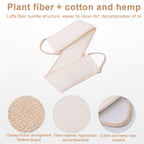 Soft Skin Care Exfoliating Loofah Sponge Back Strap Bath Shower Body Massage Spa Cleaning Scrubber Brush Tool, Soft Skin Loofah Sponge Back Strap