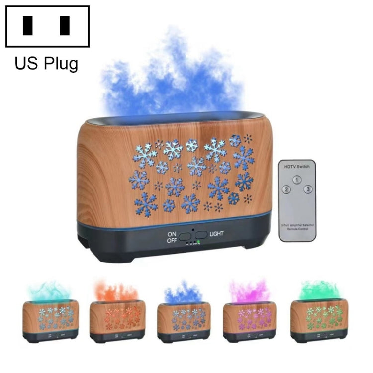 Home Colorful Simulation Flame Incense Smoked Lamp Humidifier, Remote Control, Without Remote Control Remote Control US Plug