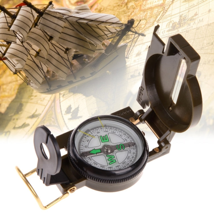 Portable Folding Army Green Lens Compass Multifunction Mini Camping Climbing Outdoor Tool, Army Green Army Green