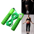 Jump Ropes with Counter Sports Fitness Adjustable Fast Speed Counting Jump Skip Rope Skipping Wire Green