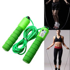 Jump Ropes with Counter Sports Fitness Adjustable Fast Speed Counting Jump Skip Rope Skipping Wire Green