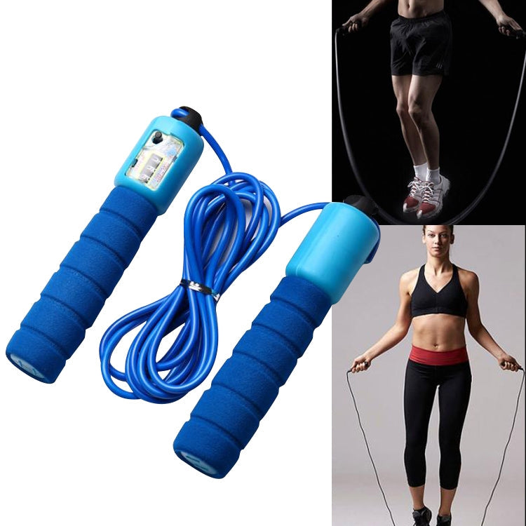 Jump Ropes with Counter Sports Fitness Adjustable Fast Speed Counting Jump Skip Rope Skipping Wire – Non-slip Blue
