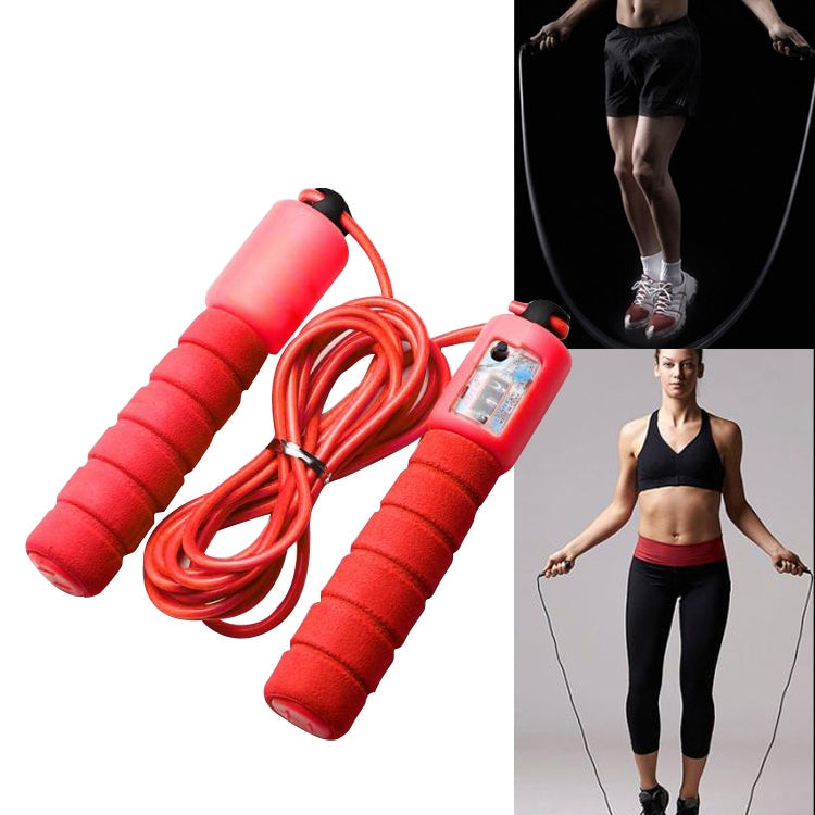 Jump Ropes with Counter Sports Fitness Adjustable Fast Speed Counting Jump Skip Rope Skipping Wire – Non-slip Red