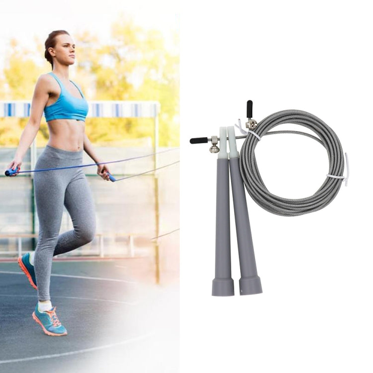 Steel Wire Skipping Skip Adjustable Fitness Jump Rope，Length: 3m, Steel Wire Jump Rope (Megenta), Steel Wire Jump Rope (Black), Steel Wire Jump Rope (Blue), Steel Wire Jump Rope (Grey), Steel Wire Jump Rope (Green), Steel Wire Jump Rope (Orange)... –... Steel Wire Jump Rope (Grey) Grey