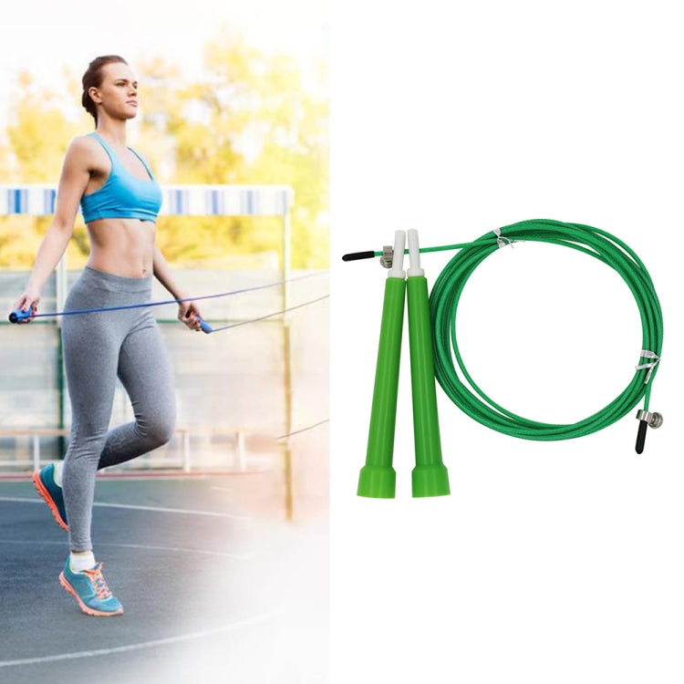Steel Wire Skipping Skip Adjustable Fitness Jump Rope，Length: 3m, Steel Wire Jump Rope (Megenta), Steel Wire Jump Rope (Black), Steel Wire Jump Rope (Blue), Steel Wire Jump Rope (Grey), Steel Wire Jump Rope (Green), Steel Wire Jump Rope (Orange)... –... Steel Wire Jump Rope (Green) Green