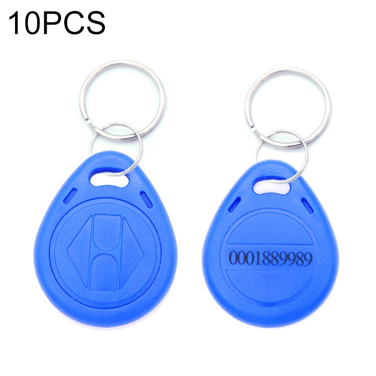 10 PCS 125KHz TK/EM4100 Proximity ID Card Chip Keychain Key Ring – Waterproof Blue