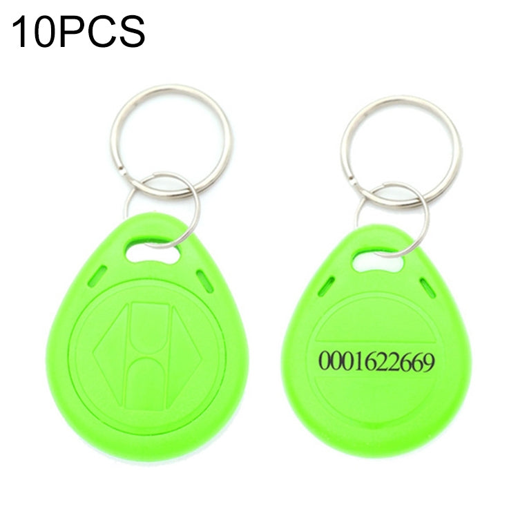 10 PCS 125KHz TK/EM4100 Proximity ID Card Chip Keychain Key Ring – Waterproof Green