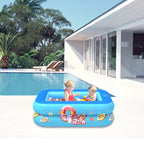 Household Indoor and Outdoor Ice Cream Pattern Children Square Inflatable Swimming Pool, 150 x 110 x 50cm Pink, 180 x 130 x 55cm Pink, 210 x 135 x 55cm Pink