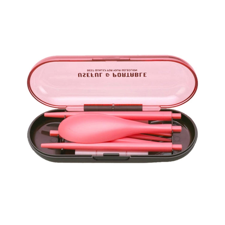 3pcs / Set Mini Outdoor Portable Travel Sets Candy Color Folding Dinner Set Student Kids Kitchen Tool Pink