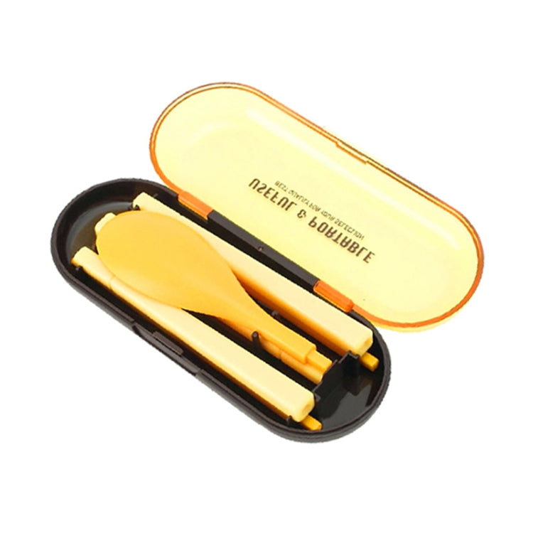 3pcs / Set Mini Outdoor Portable Travel Sets Candy Color Folding Dinner Set Student Kids Kitchen Tool – Durable Build, Easy to Use Yellow