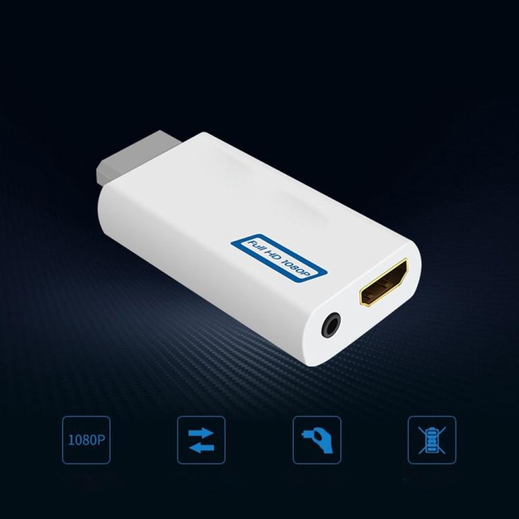 Nintendo Wii Hassle Free Plug and Play for Wii to HDMI 1080p Converter Adapter Wii2hdmi 3.5mm Audio Box Wii-link, To HDMI 1080p Converter Adapter