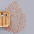 Leaf PVC Heat Resistant Placemat Drink Glass Coaster, Size: 37x47cm