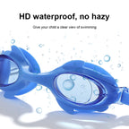 4 in 1 Cartoon Little Crab Waterproof and Anti-fog Silicone Swimming Goggles + Printed Pattern Swimming Cap + Nose Clip Earplugs + Storage Bag Swimming Equipment Set for Children, 4 in 1 Swimming Set (Blue Crab), 4 in 1 Swimming Set (Pink Crab)        ...