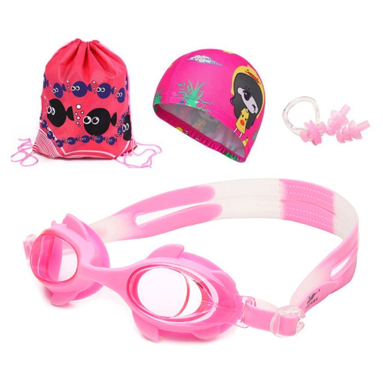 4 in 1 Cartoon Little Crab Waterproof and Anti-fog Silicone Swimming Goggles + Printed Pattern Swimming Cap + Nose Clip Earplugs + Storage Bag Swimming Equipment Set for Children, 4 in 1 Swimming Set (Blue Crab), 4 in 1 Swimming Set (Pink Crab)... –... 4 in 1 Swimming Set (Pink Fish) Pink Fish