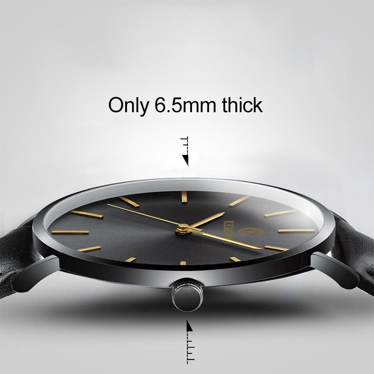 KEMANQI Simple Ultra-thin Waterproof Steel Mesh Belt Quartz Watch for Men, Ultra-thin black shell black dial black band, Ultra-thin black shell blue dial black band, Ultra-thin Rose gold shell black dial black band...