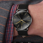 KEMANQI Simple Ultra-thin Waterproof Steel Mesh Belt Quartz Watch for Men, Ultra-thin black shell black dial black band, Ultra-thin black shell blue dial black band, Ultra-thin Rose gold shell black dial black band...