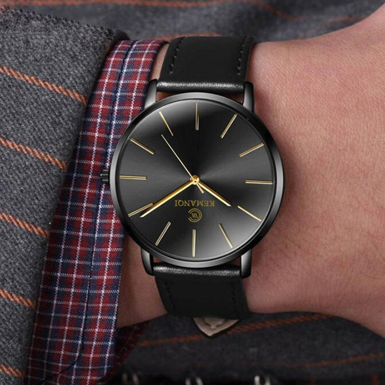 KEMANQI Simple Ultra-thin Waterproof Steel Mesh Belt Quartz Watch for Men, Ultra-thin black shell black dial black band, Ultra-thin black shell blue dial black band, Ultra-thin Rose gold shell black dial black band...