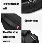 Ozuko 9349 Multifunctional Waterproof Men Messenger Bag with External USB Charging Port, Dark Blue, Black, Dark Gray