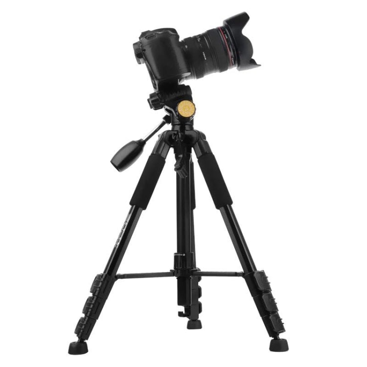 Q111 4-Section Folding Legs Live Broadcast Aluminum Alloy Tripod Mount with Three-dimensional Damping Tripod Heads, Q111
