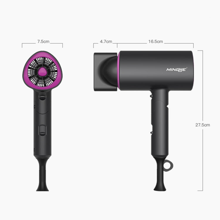 Mingge T1 T Style 1800W High-power Cold Hot Air Wind Fast Drying Folding Hair Dryer, EU Plug, US Plug, UK Plug