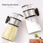 Press Type Salt Control Bottle Kitchen Household Sealed Moisture-Proof Metering Tank Set, Press Type Salt Control Bottle