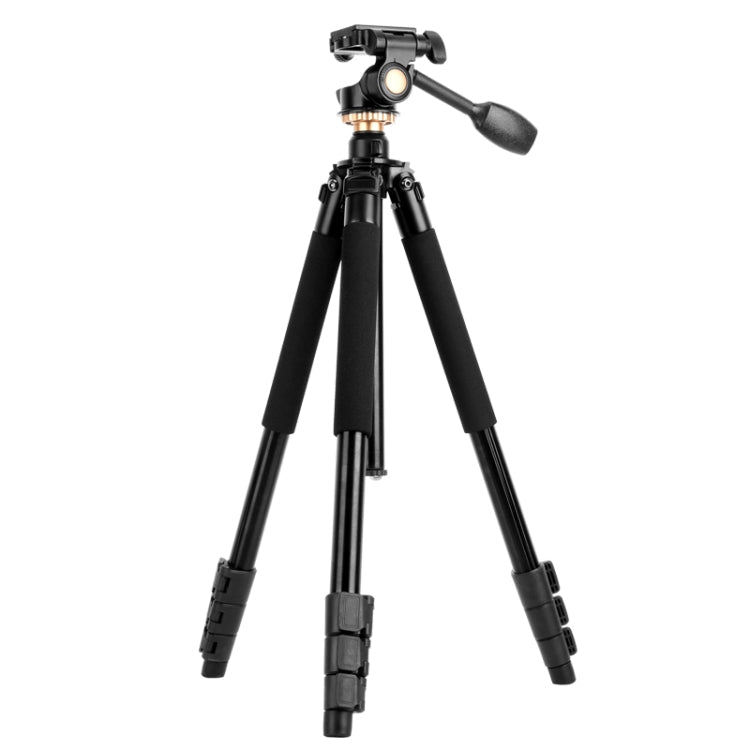 Q338 4-Section Folding Legs Live Broadcast Aluminum Alloy Tripod Mount, Q338With Three-dimensional Head, Q338 With Ball Head Q338With Three-dimensional Head