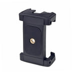 Xiletu Xj-12 Live Broadcast Bracket Fixing Clip Tripod Mount Phone Clamp with 1/4 inch Screw Holes & Cold Shoe Base, Xj12
