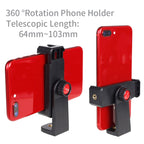 Xiletu Xj-12 Live Broadcast Bracket Fixing Clip Tripod Mount Phone Clamp with 1/4 inch Screw Holes & Cold Shoe Base, Xj12