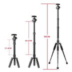 Xiletu FM5S-MINI 5-Section Folding Legs Mini Desktop Tripod Mount, Red, Black, Titanium