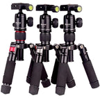 Xiletu FM5S-MINI 5-Section Folding Legs Mini Desktop Tripod Mount, Red, Black, Titanium