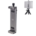 Xiletu Xj15 Live Broadcast Desktop Full Metal Tripod Mount Tablet Pc Phone Clamp With 1/4 Inch Screw Holes & Cold Shoe Base, Xj15 Xj15 Silver Grey