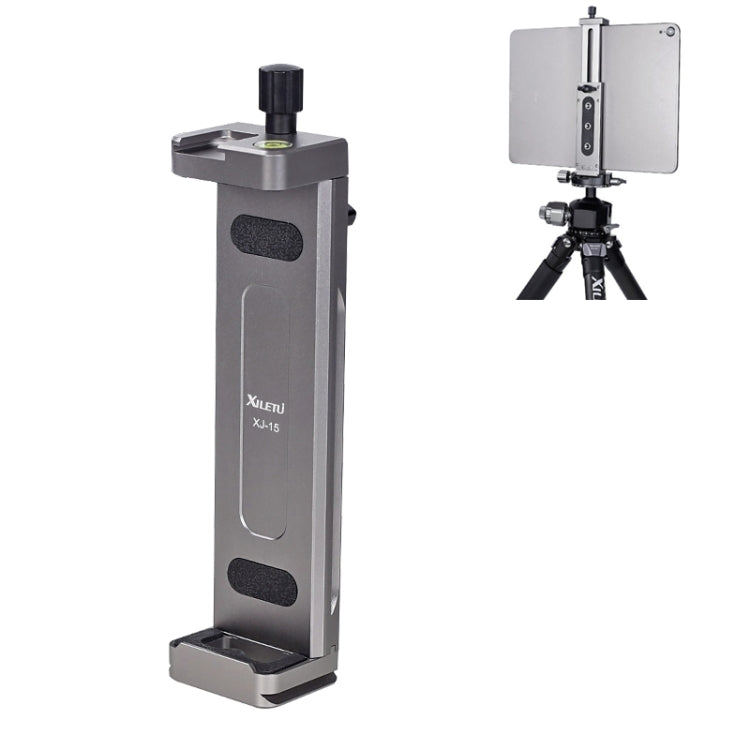 Xiletu Xj15 Live Broadcast Desktop Full Metal Tripod Mount Tablet Pc Phone Clamp With 1/4 Inch Screw Holes & Cold Shoe Base, Xj15 Xj15 Silver Grey
