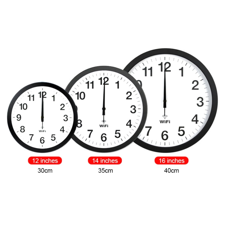 Smart Network Automatic Time Synchronization Wifi Wall Clock Modern Minimalist Silent Living Room Clock, 12 inch, 14 inch, 16 inch