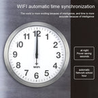 Smart Network Automatic Time Synchronization Wifi Wall Clock Modern Minimalist Silent Living Room Clock, 12 inch, 14 inch, 16 inch