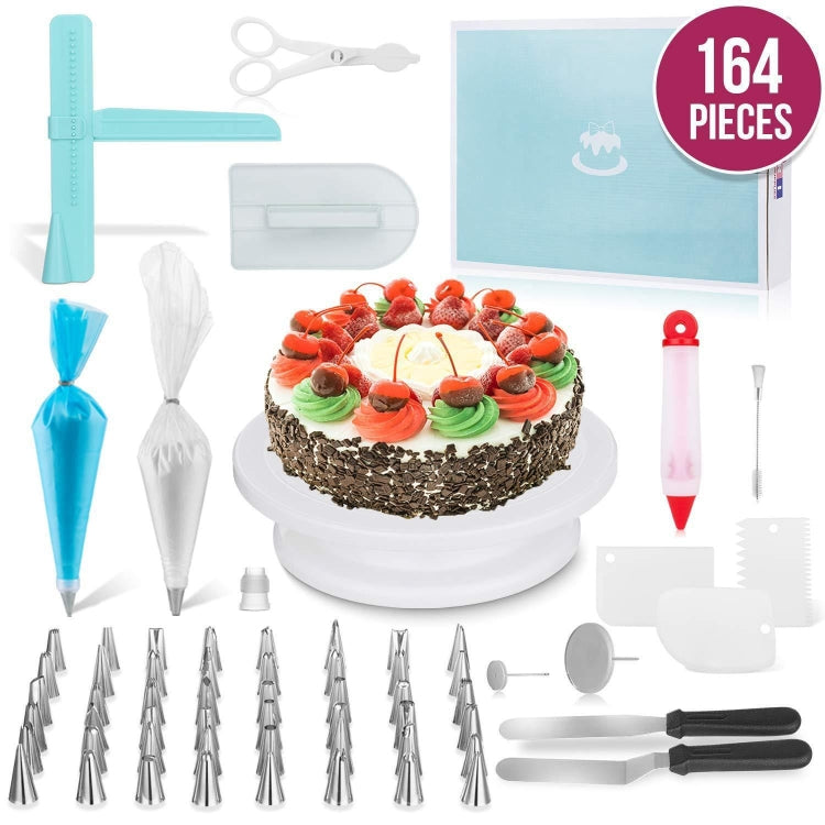 164 in 1 Cake Turntable Set Stainless Steel Decorating Mouth Baking Tools, 164 PCS/Set – Durable Build, Easy to Use 164 PCS Set