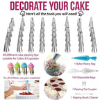 164 in 1 Cake Turntable Set Stainless Steel Decorating Mouth Baking Tools, 164 PCS/Set – Durable Build, Easy to Use