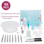 164 in 1 Cake Turntable Set Stainless Steel Decorating Mouth Baking Tools, 164 PCS/Set – Durable Build, Easy to Use