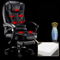 Modern Minimalist Lift Swivel Chair Lazy Seat Gaming Massage Office Chair With Steel Feet – Waterproof, Leather Black