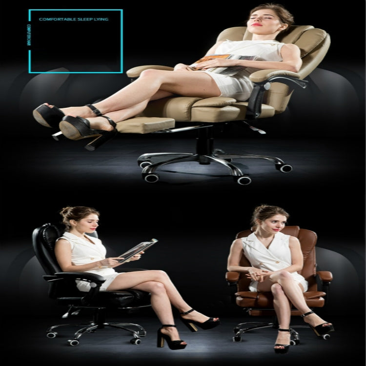 Modern Minimalist Lift Swivel Chair Lazy Seat Gaming Massage Office Chair With Steel Feet – Waterproof, Leather