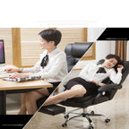 Modern Minimalist Lift Swivel Chair Lazy Seat Gaming Massage Office Chair With Steel Feet – Waterproof, Leather