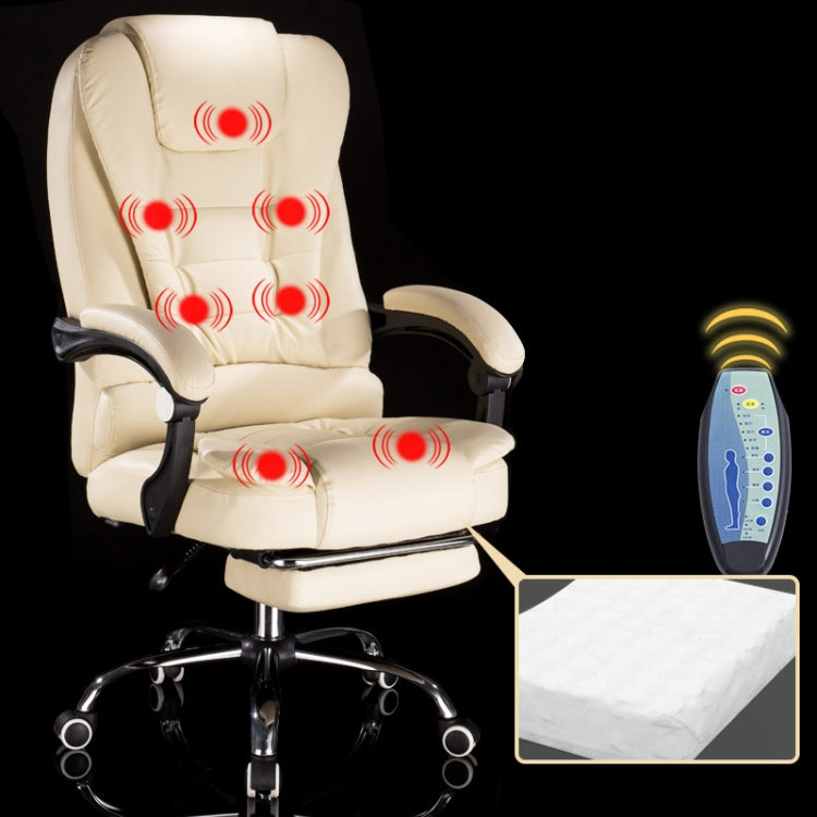 Modern Minimalist Lift Swivel Chair Lazy Seat Gaming Massage Office Chair With Steel Feet – Waterproof, Leather Creamy-White