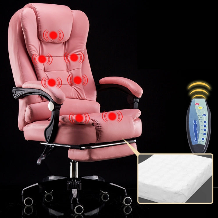 Modern Minimalist Lift Swivel Chair Lazy Seat Gaming Massage Office Chair With Steel Feet – Waterproof, Leather Pink