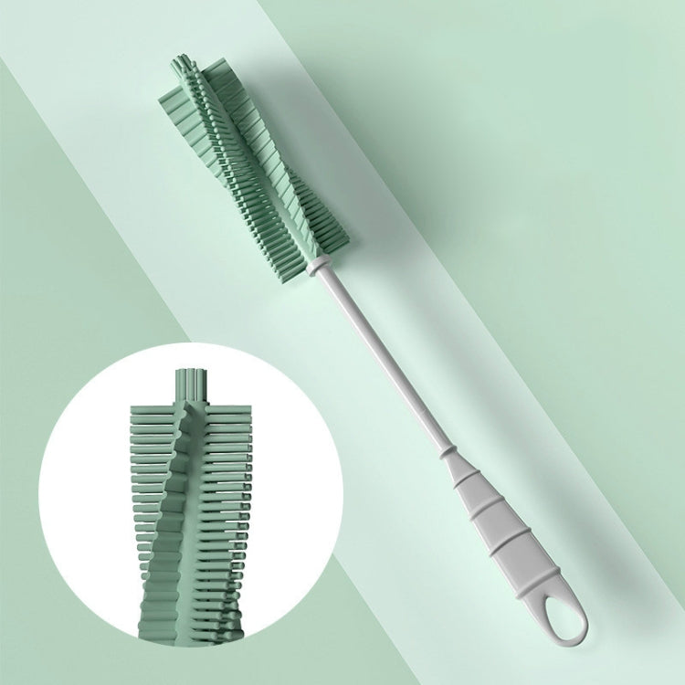 Silicone Baby Bottle Long Handle Cup Cleaning Brush 360 Degree Rotating Bottle Brush, Green, Pink, Light Blue Green
